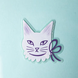 Ribbon Cat Clear Sticker