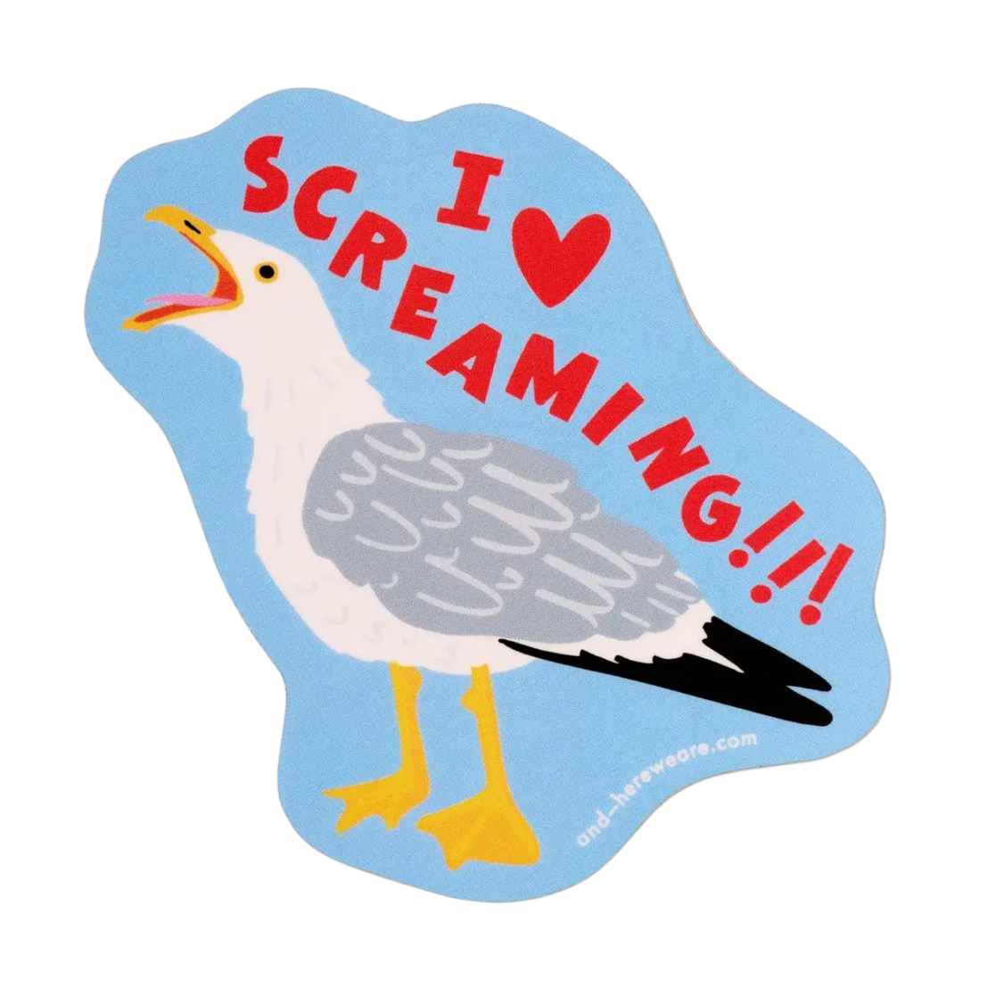 I Heart Screaming Seagull Sticker