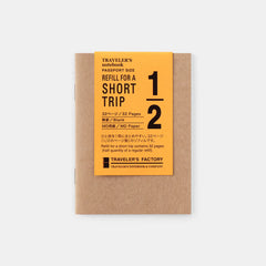 TRAVELER’S FACTORY Refill Short Trip White (Passport Size), Traveler's Company