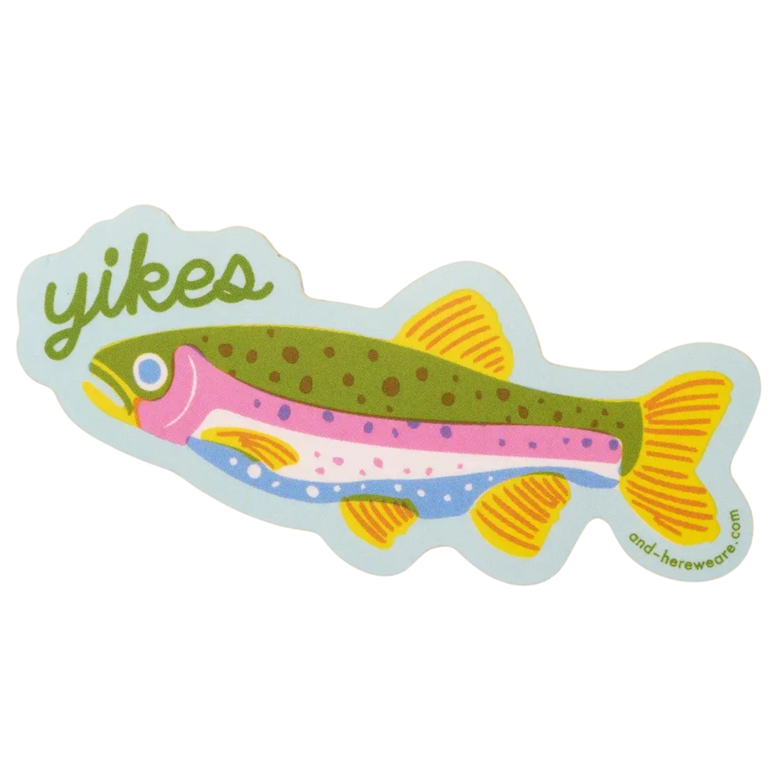 Yikes Rainbow Trout Fish Sticker