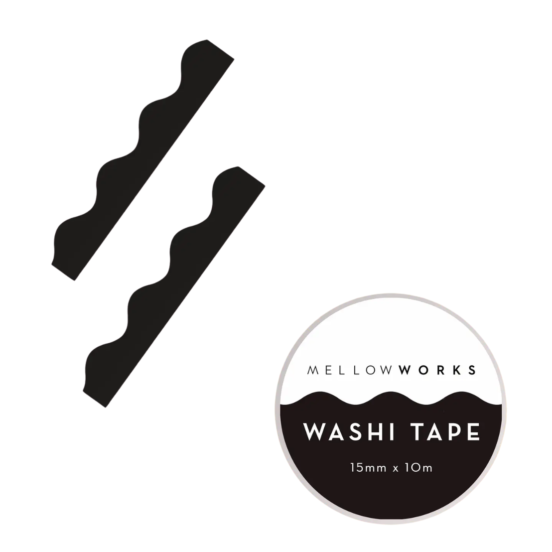 Wave Black White Washi Tape