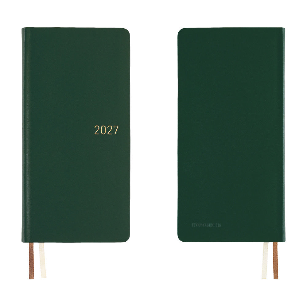Hobonichi 2027 Techo Weeks Leather: Forest Green