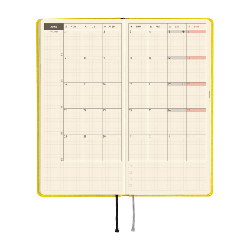 Hobonichi 2027 Techo Weeks Colors: Canaria Yellow