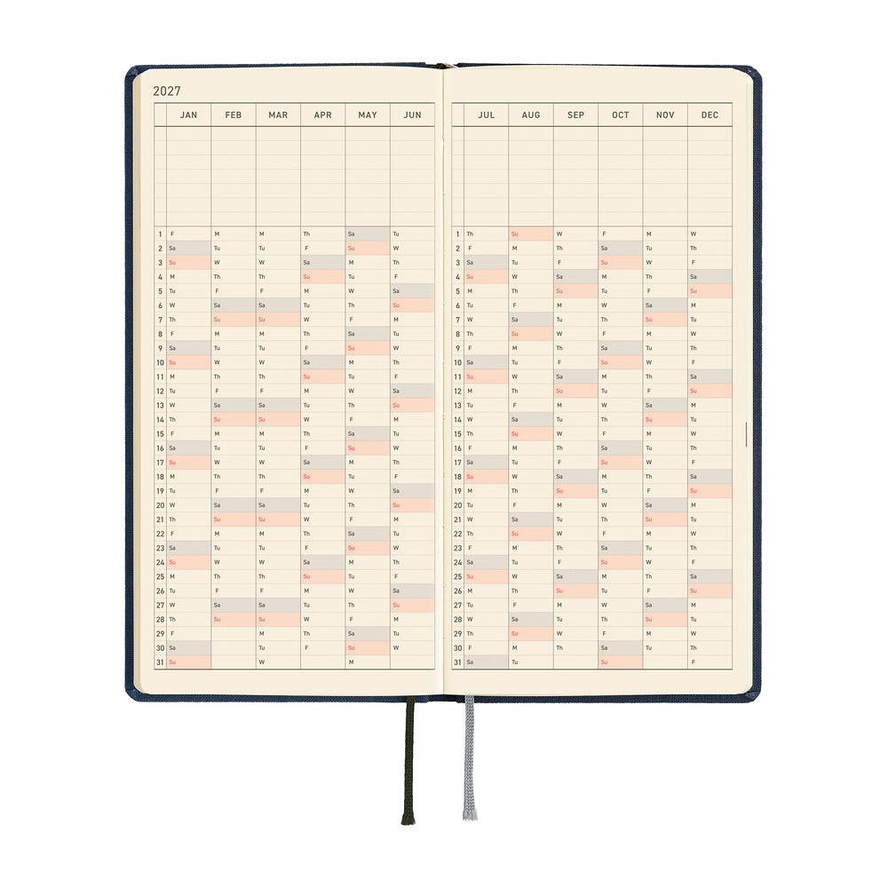 Hobonichi 2027 Techo Weeks Colors: Midnight Blue