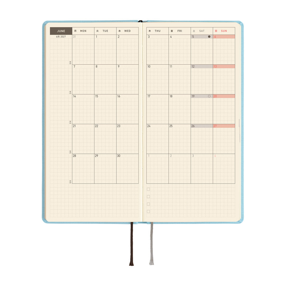 Hobonichi 2027 Techo Weeks Colors: Sea Glass