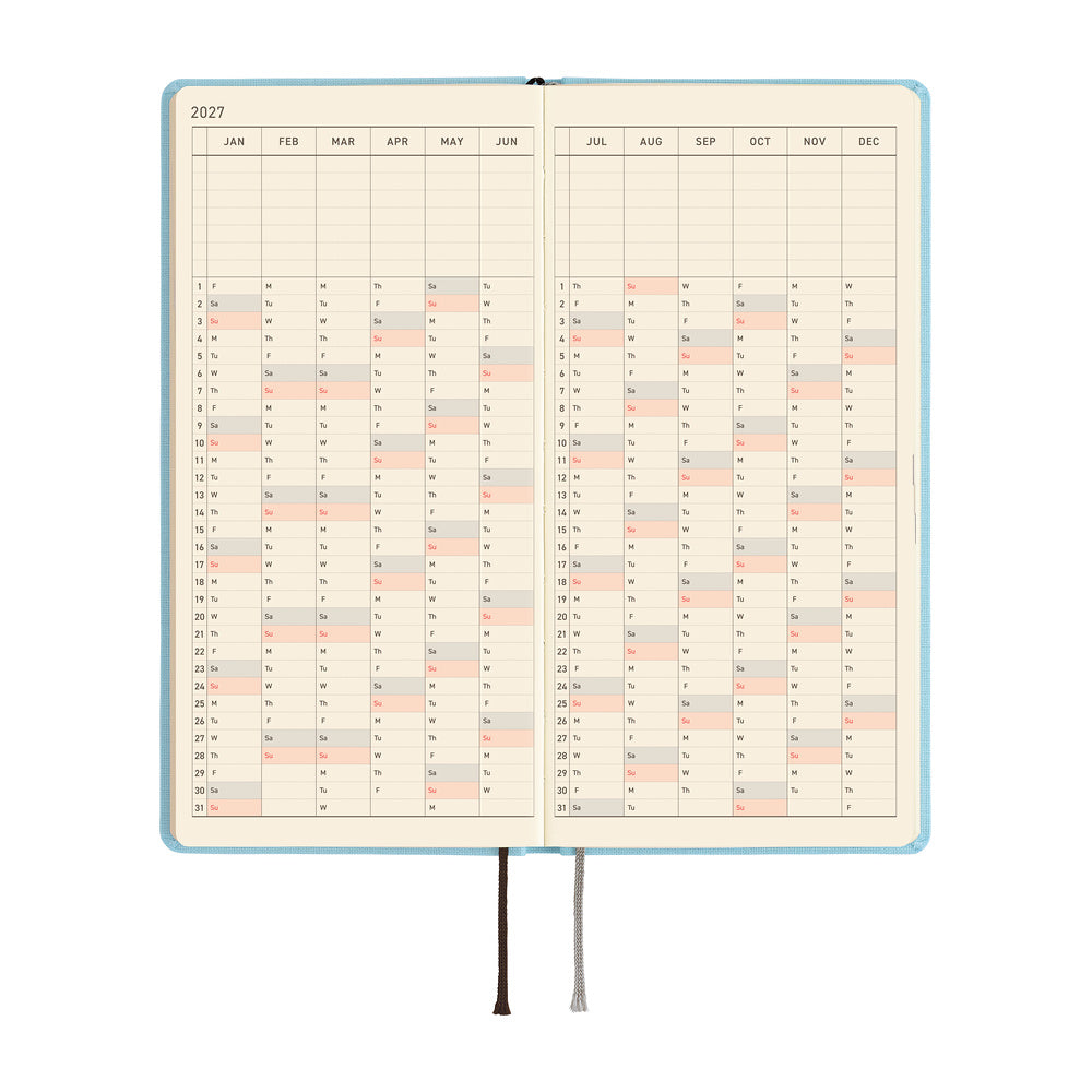 Hobonichi 2027 Techo Weeks Colors: Sea Glass