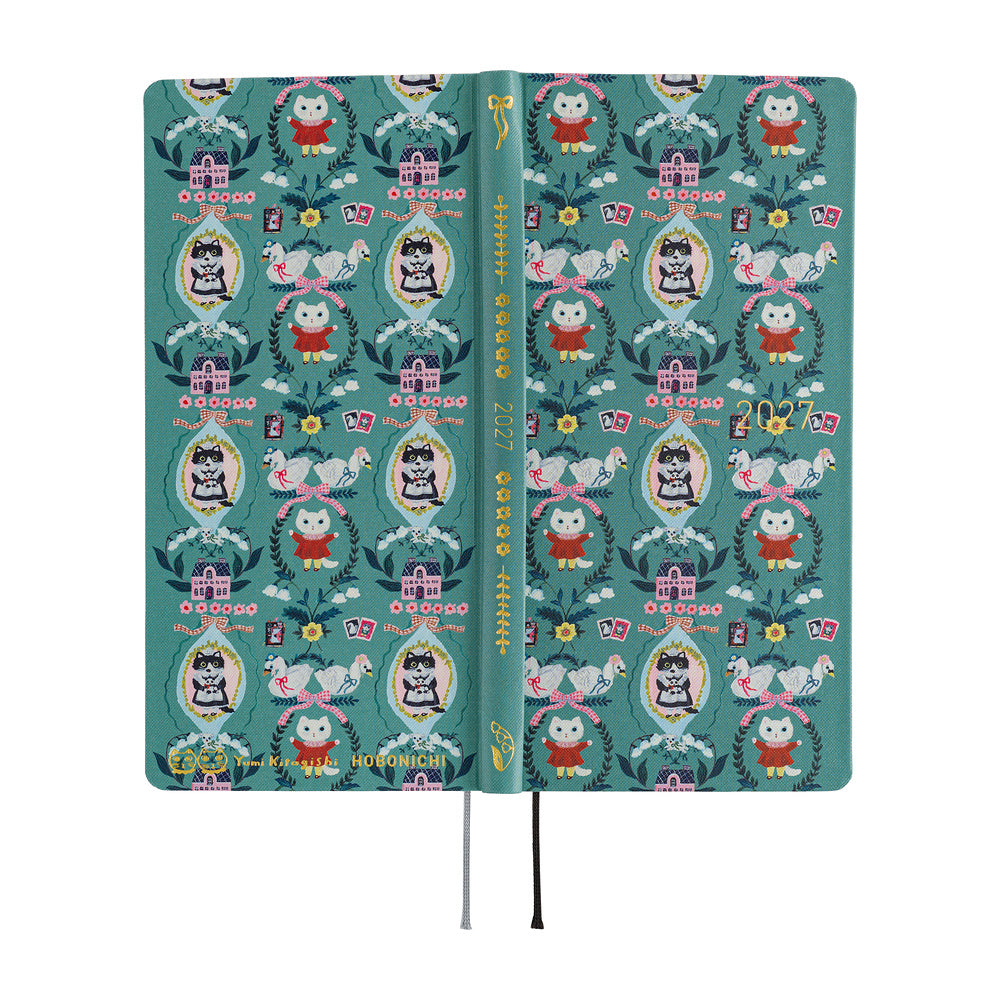 Hobonichi 2027 Techo Weeks Yumi Kitagishi: White Cat Wallpaper