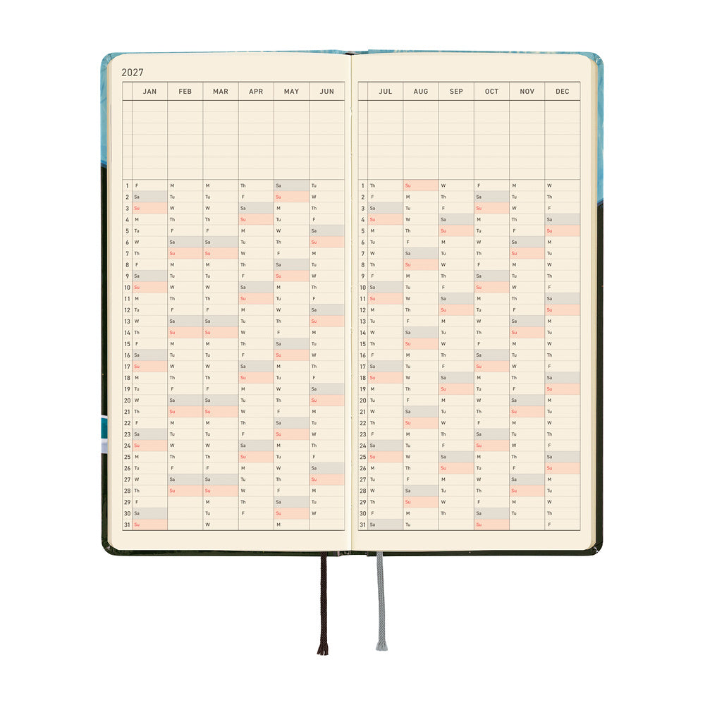 Hobonichi 2027 Techo Weeks Kubota: Meteor Shower in the Light Blue Forest