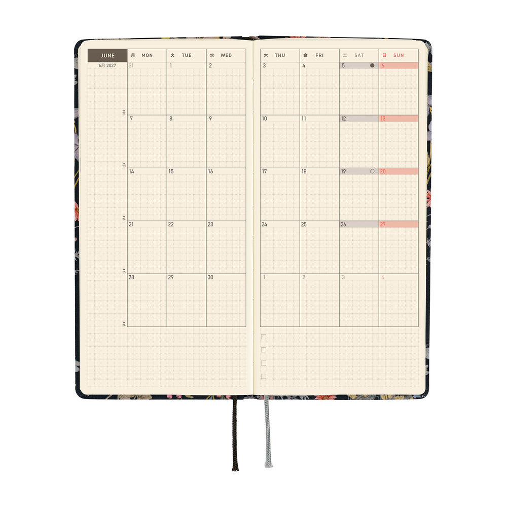 Hobonichi 2027 Techo Weeks Liberty: Floral Remedy