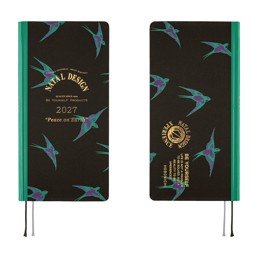 Hobonichi 2027 Techo Weeks Natal Design: Lucky Swallow