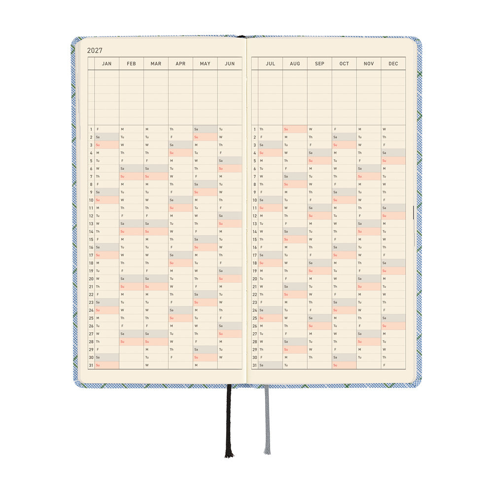 Hobonichi 2027 Techo Weeks Shirt Fabric: Graph Plaid