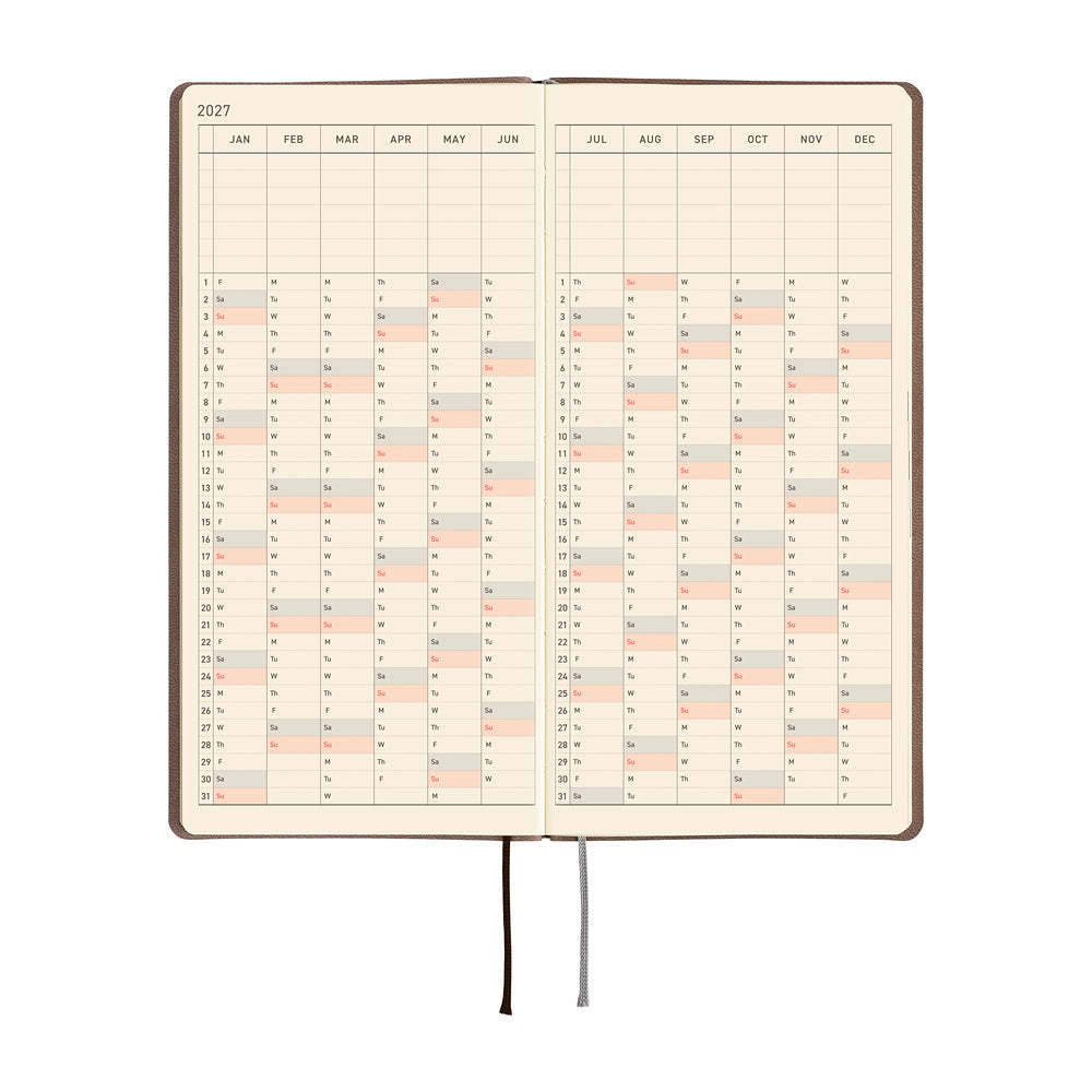 Hobonichi 2027 Techo Weeks Smooth: Cafe au Lait
