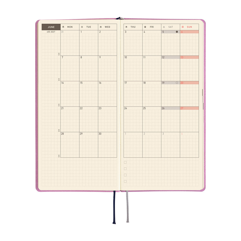 Hobonichi 2027 Techo Weeks Smooth: Lavender Milk