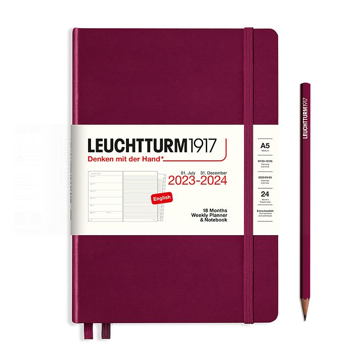 A5 Academic 18-Month Weekly Planner + Notebook, Leuchtturm1917