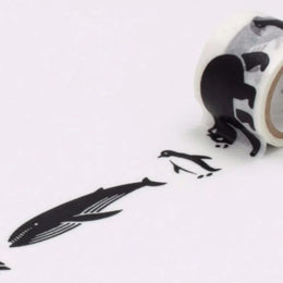 Animals Black Washi Tape