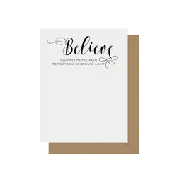 Believe - Crass Calligraphy, Letterpress Jess