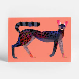 Black Serval Postcard, Sunny Beast