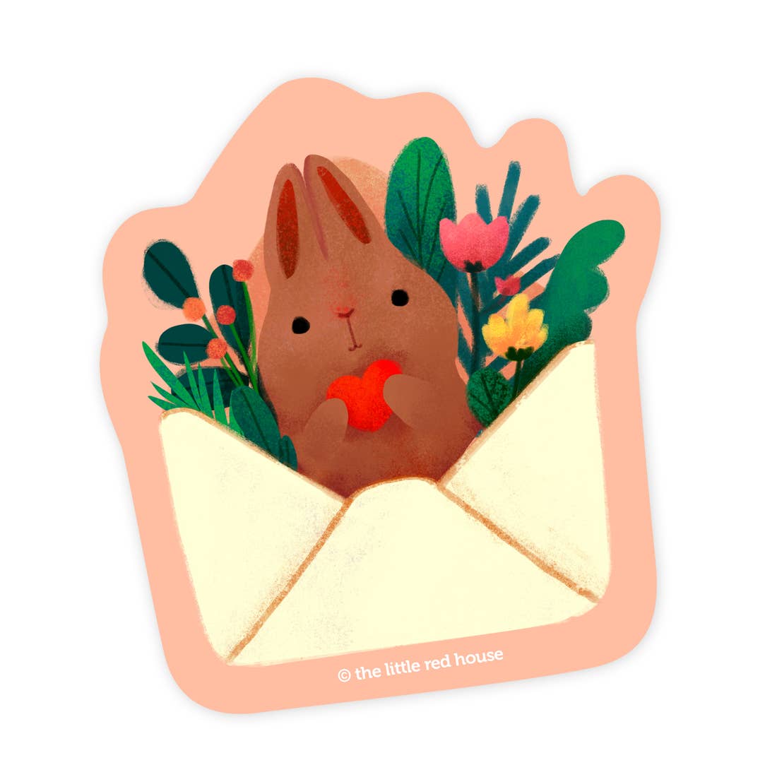 Brown Bunny Mail Sticker