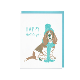 Bundled Up Bassett Hound, Smudge Ink