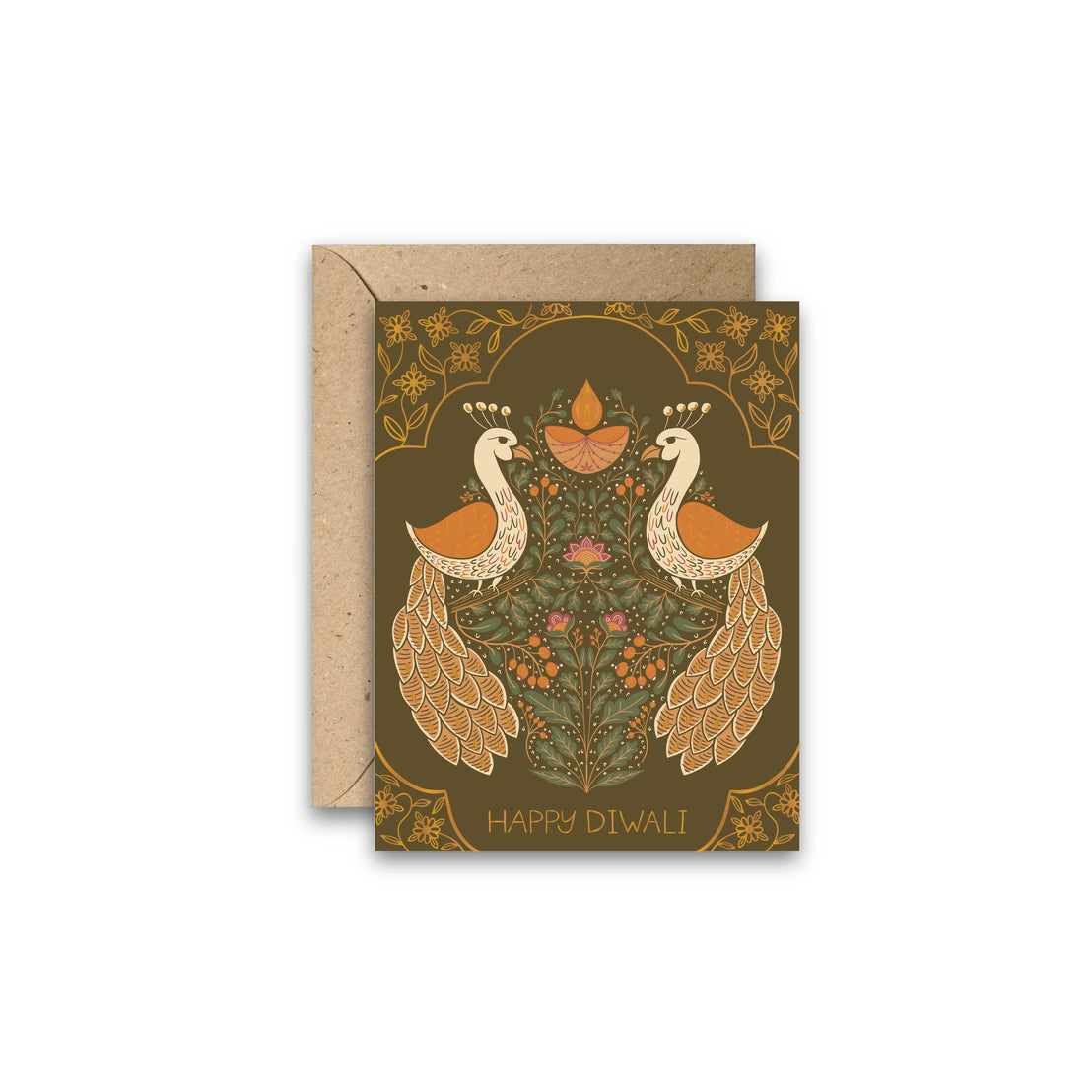 Diwali Birds Gold Foil, Amicreative