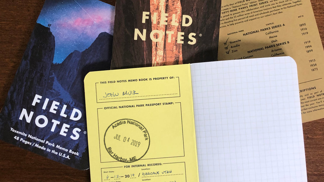National Parks Notebook Trios, Field Notes