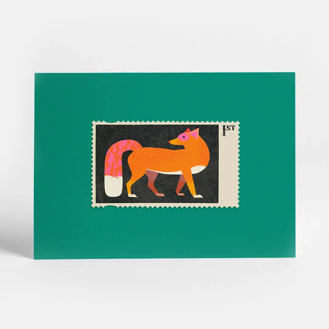 Fox Stamp Postcard, Sunny Beast