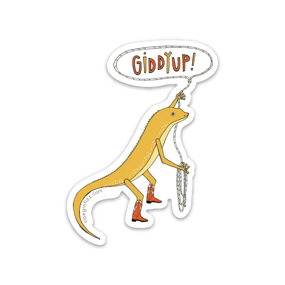 Giddy Up Lizard Sticker