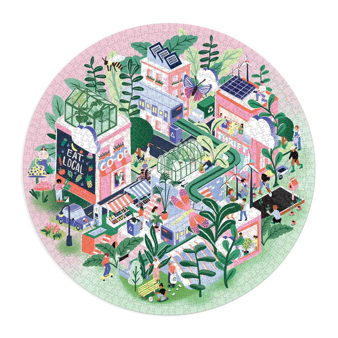 Round Green City Puzzle