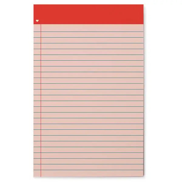 Red Heart Lined Notepad