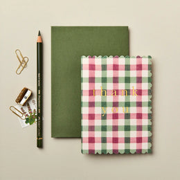 Pink & Green Gingham Thank You, Wanderlust Paper Co.