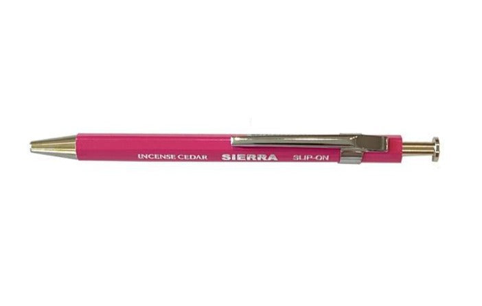 Japanese Pen Sierra (cedar wood made Case) - Black ink -- Pink color -  ISBN:4517565027152