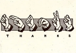 Thanks Sign Language, Blue Barnhouse