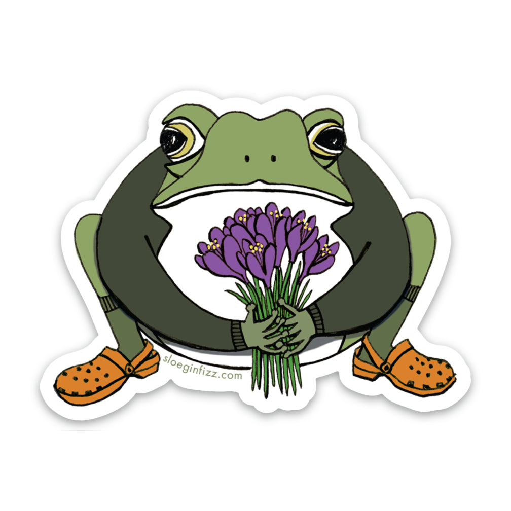 Toad With Crocus Sticker