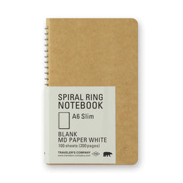 A6 Slim Blank MD Paper Spiral Notebook, Traveler's Company