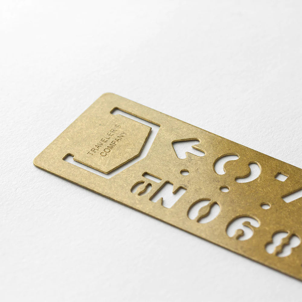 Brass Template Bookmark Number, Traveler's Co.