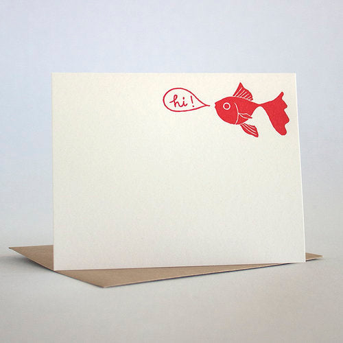 fish, hello, note card set, fugu fugu press