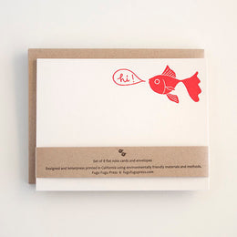 fish, hello, note card set, fugu fugu press