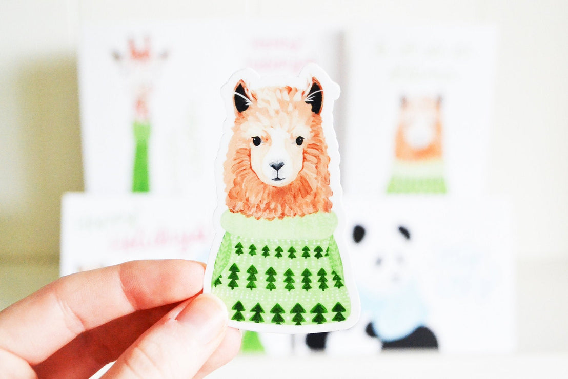 Llama in Sweater Sticker