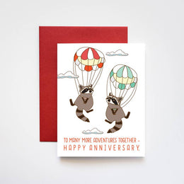 Skydiving Anniversary Raccoons, ilootpaperie