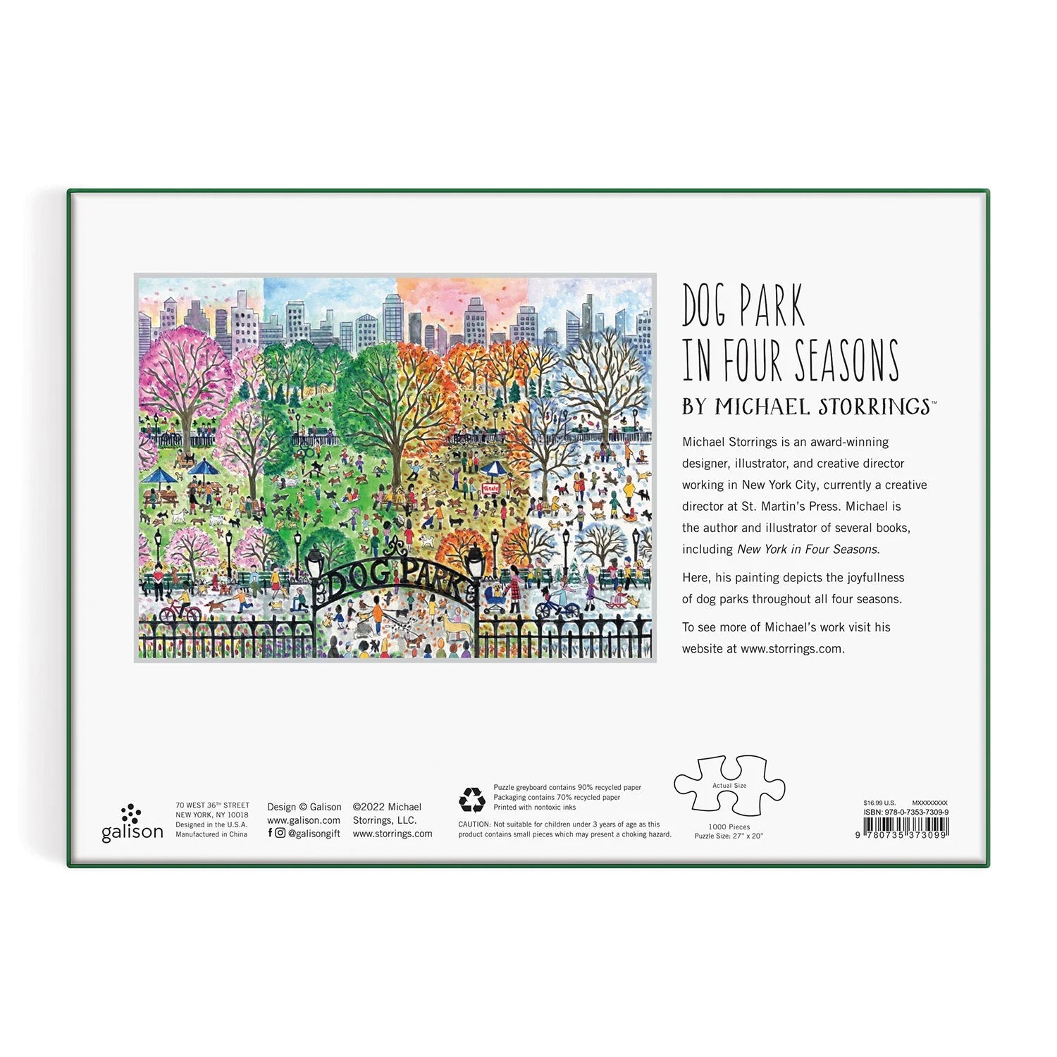 Galison Puzzles | If New York had a snow globe moment, this would be it. Michael Storrings' Snowfall Over New York City 1000 Piece Puzzle captures the winter Galison Puzzles | If New York had a snow globe moment, this would be it. Michael Storrings' Snowfall Over New York City 1000 Piece Puzzle captures the winter