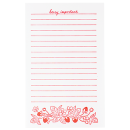 Strawberry Notepad, Smudge Ink