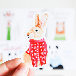 Rabbit in Sweater Sticker